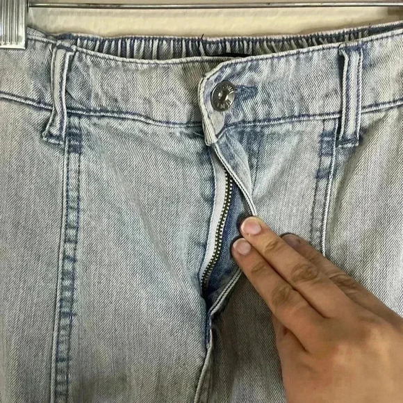 Hot topic Indigo Denim Cargo Jogger Jeans Girls Size L - Picture 9 of 15